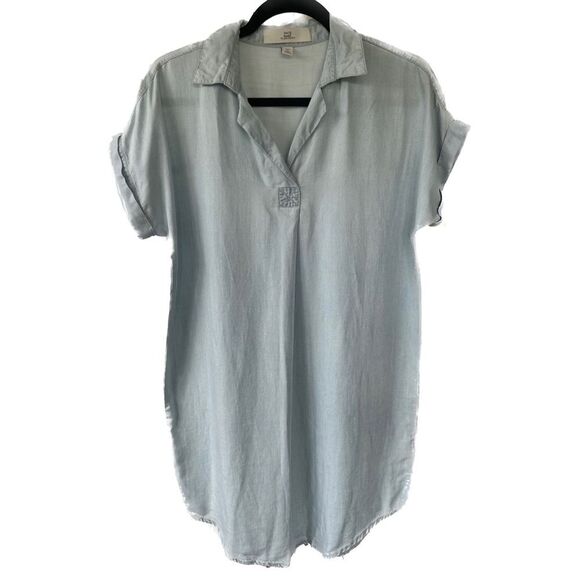 Thread + Supply Light Chambray Pullover Collar Neckline Tunic Shirt Dress XS - Picture 1 of 6